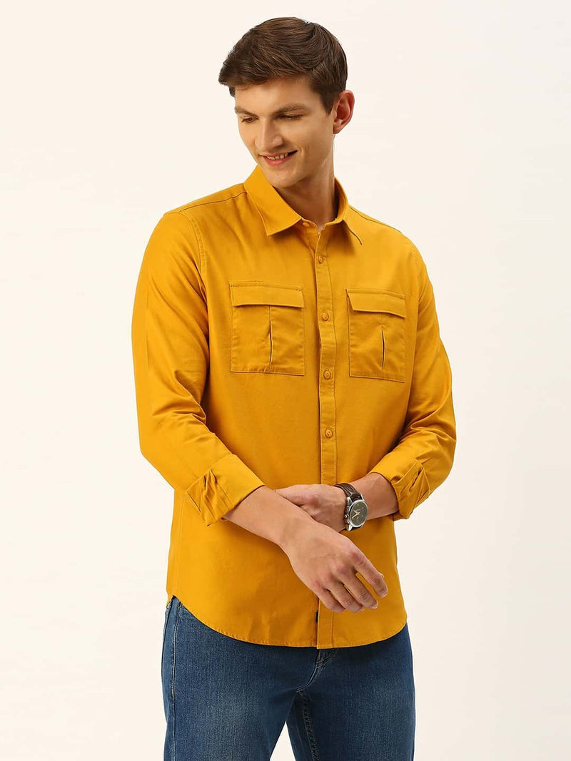 Thomas Scott Men Cotton Twill Classic Slim Fit Opaque Casual Shirt