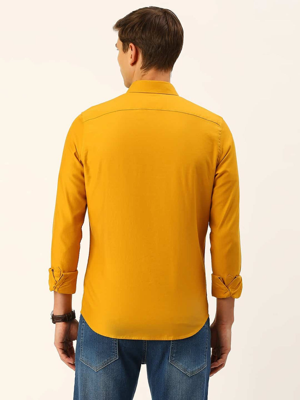 Thomas Scott Men Cotton Twill Classic Slim Fit Opaque Casual Shirt