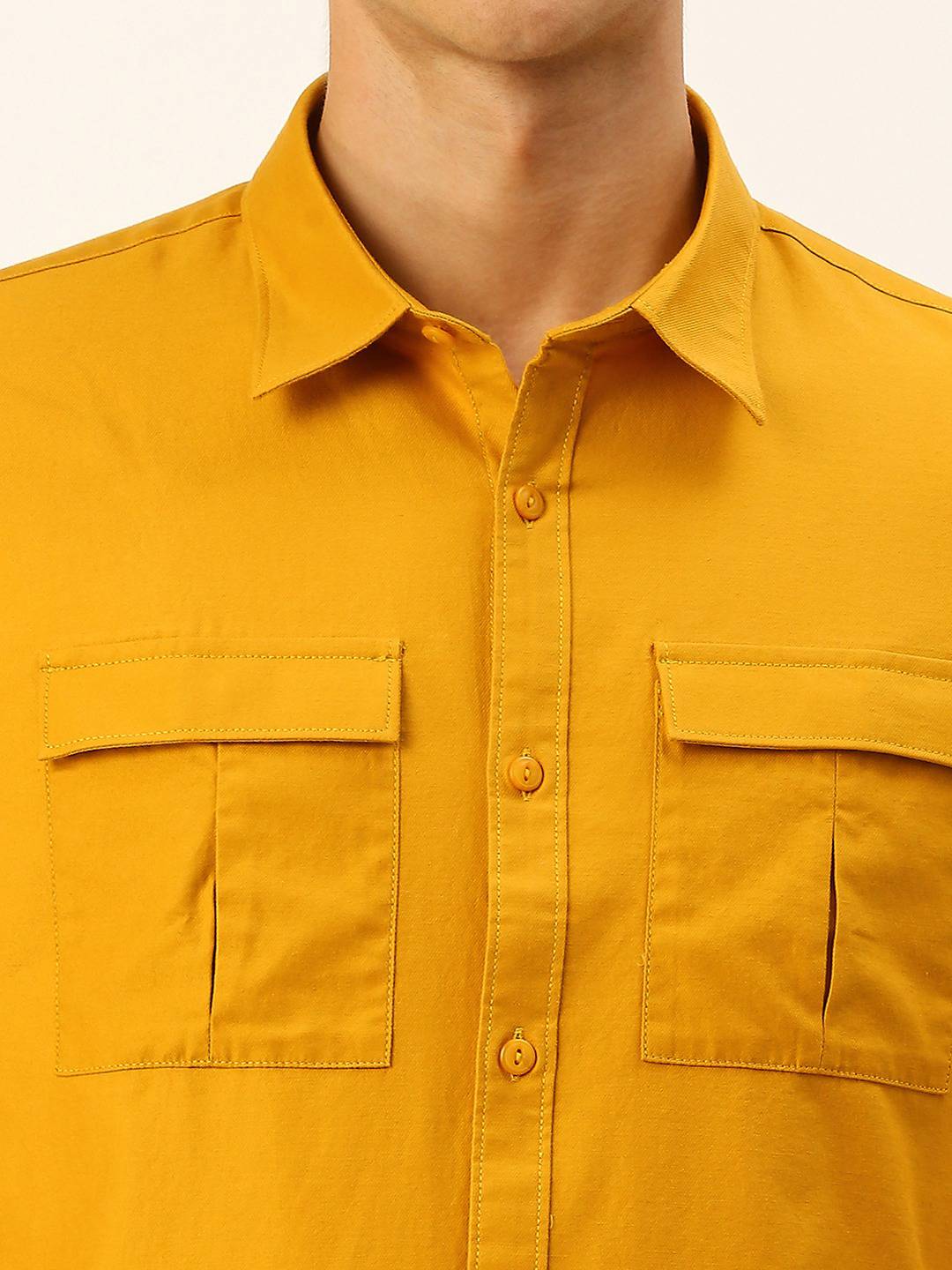 Thomas Scott Men Cotton Twill Classic Slim Fit Opaque Casual Shirt