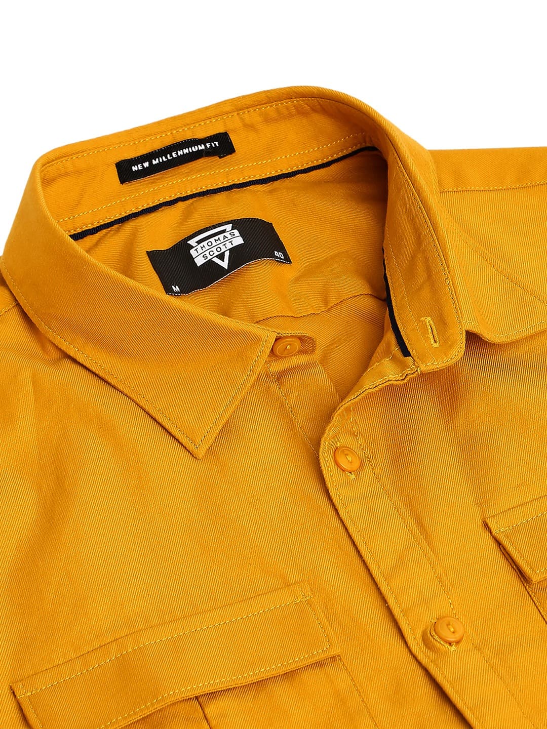 Thomas Scott Men Cotton Twill Classic Slim Fit Opaque Casual Shirt