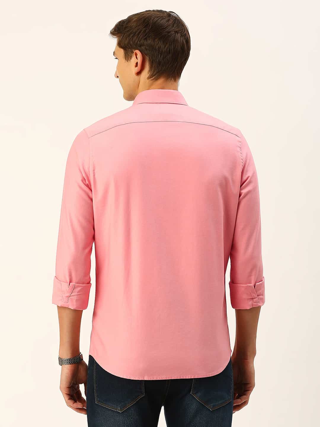 Thomas Scott Men Classic Slim Fit Twill Weave Pure Cotton Casual Shirt