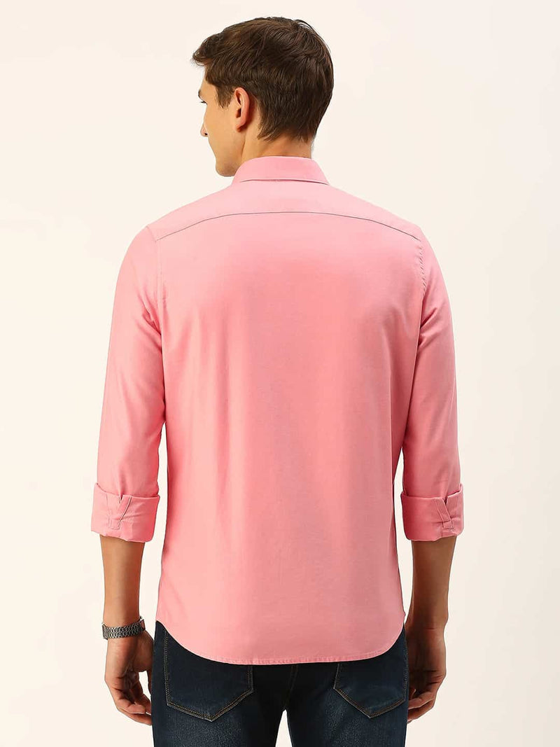Thomas Scott Men Classic Slim Fit Twill Weave Pure Cotton Casual Shirt