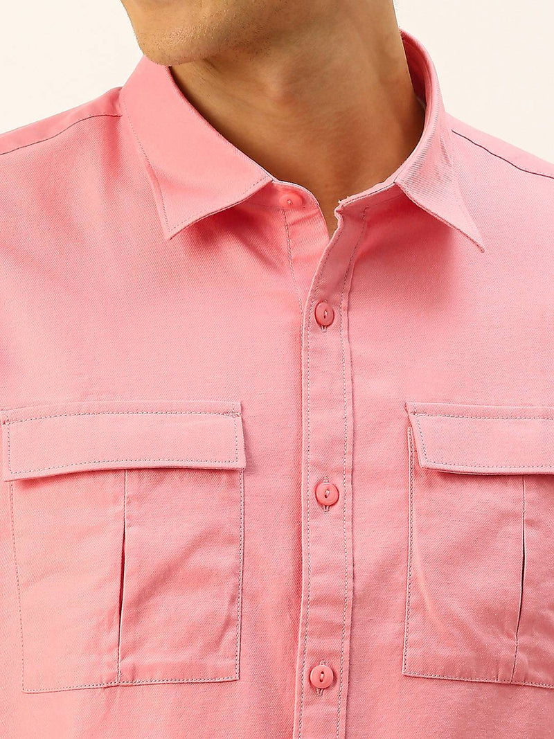 Thomas Scott Men Classic Slim Fit Twill Weave Pure Cotton Casual Shirt