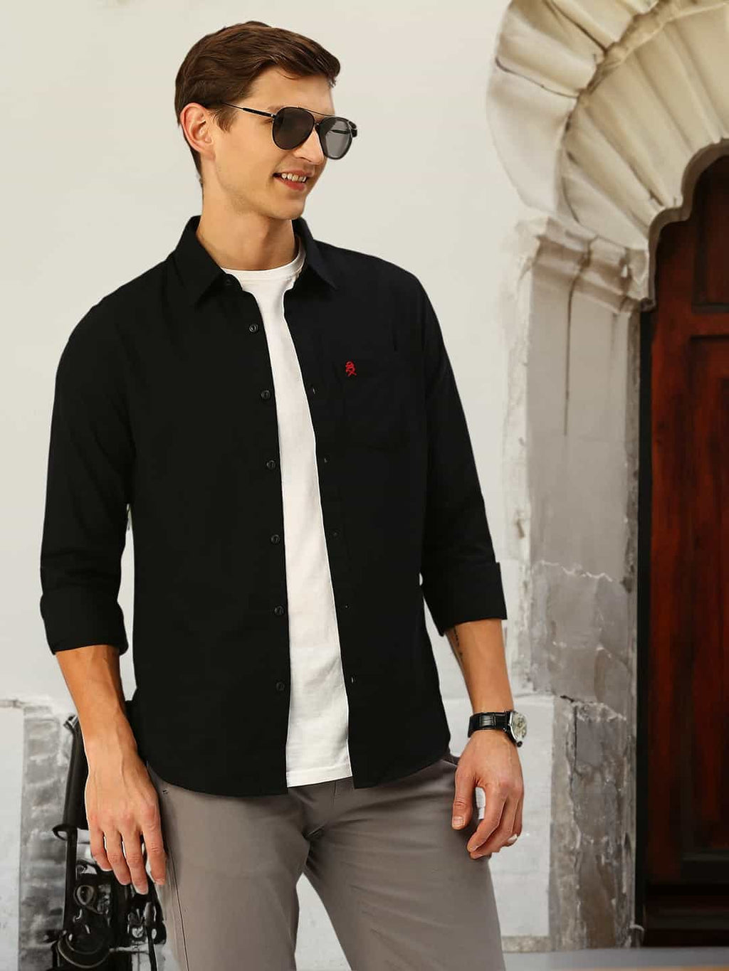 Thomas Scott Men Classic Cotton Slim Fit Flannel Casual Shirt