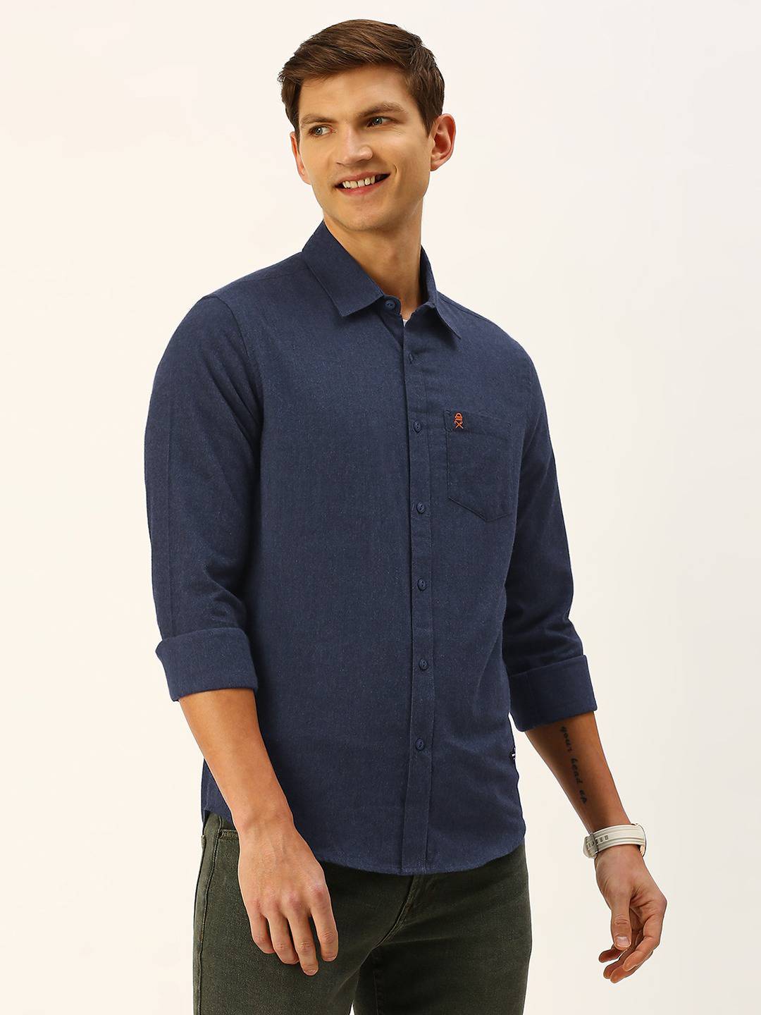 Thomas Scott Men Classic Slim Fit Flannel Casual Shirt