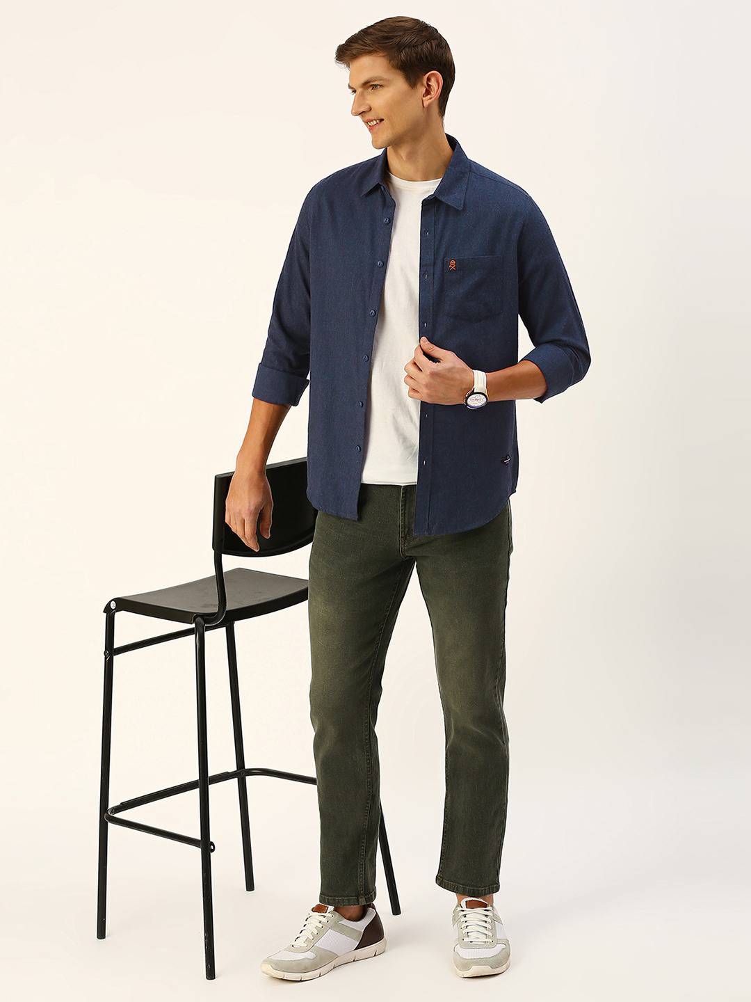 Thomas Scott Men Classic Slim Fit Flannel Casual Shirt