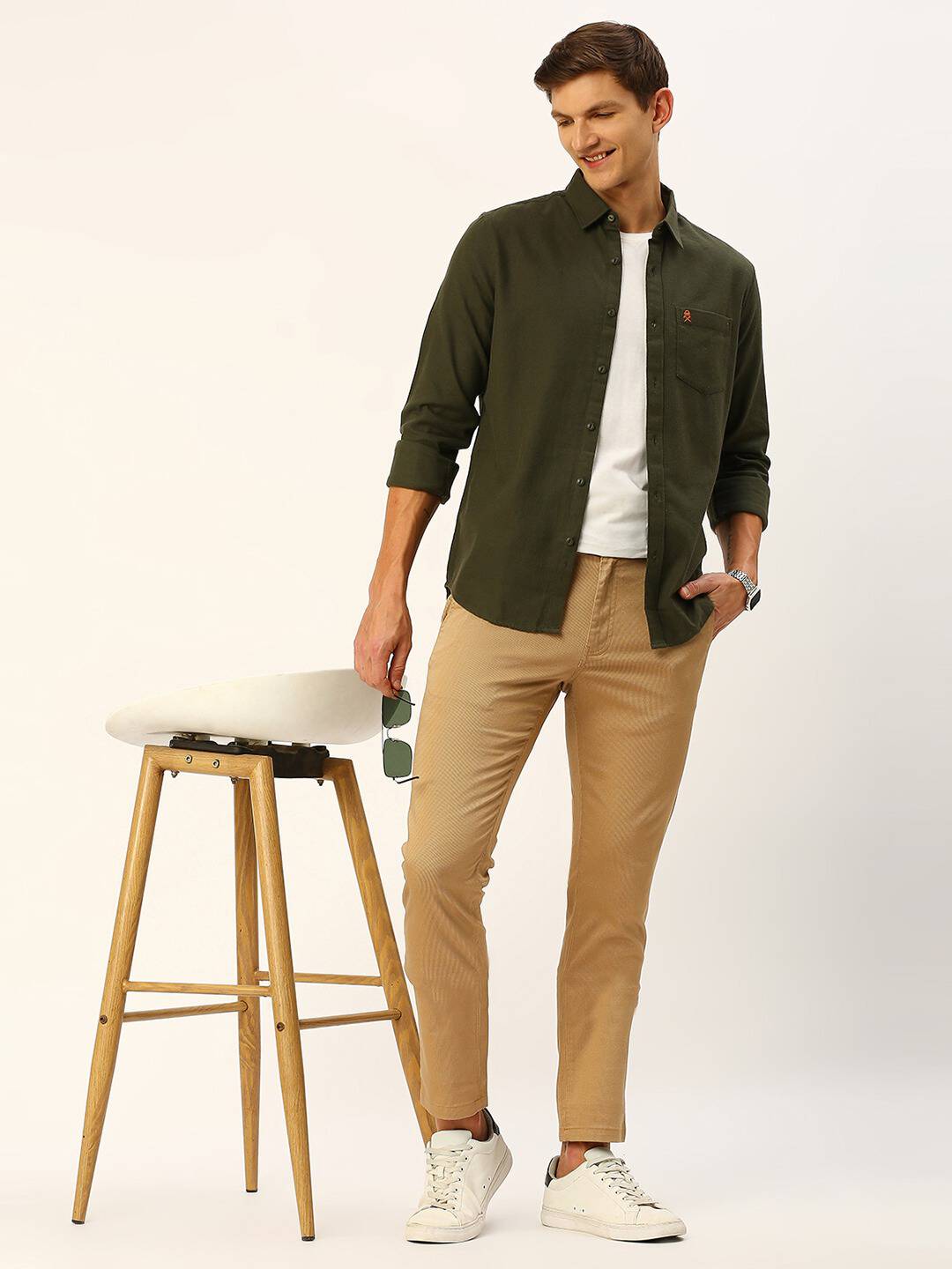 Thomas Scott Men Classic Slim Fit Flannel Casual Shirt