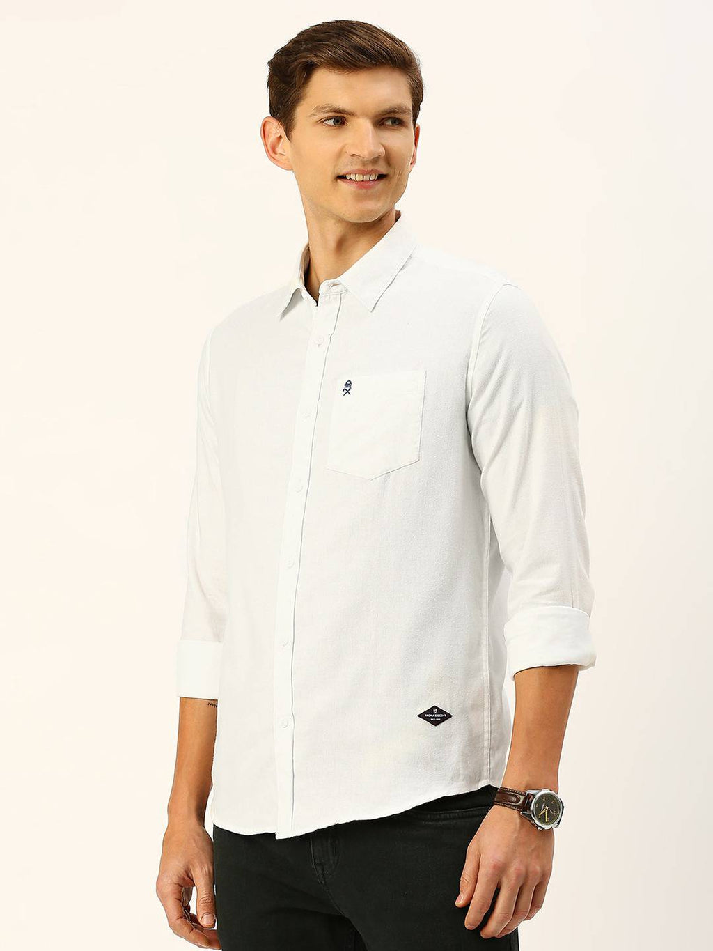 Thomas Scott Men Classic Slim Fit Flannel Casual Shirt