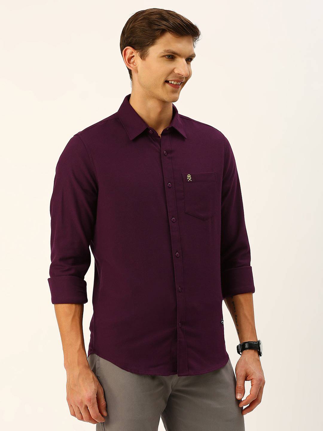 Thomas Scott Men Classic Slim Fit Flannel Casual Shirt