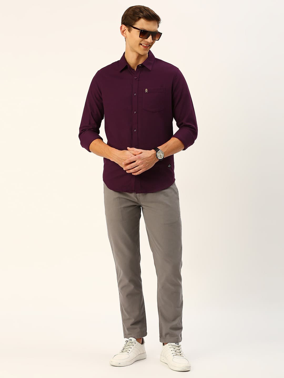 Thomas Scott Men Classic Slim Fit Flannel Casual Shirt