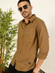 Thomas Scott Men Premium Spread Collar Solid Cotton Slim Fit Casual Shirt
