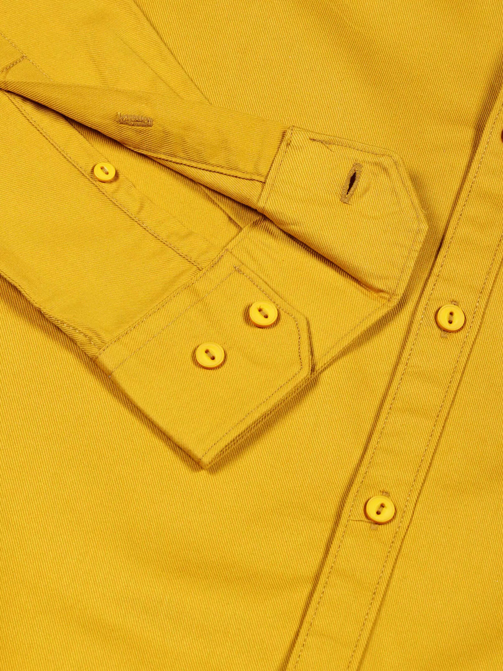 Men Mustard Solid Cotton Shirt