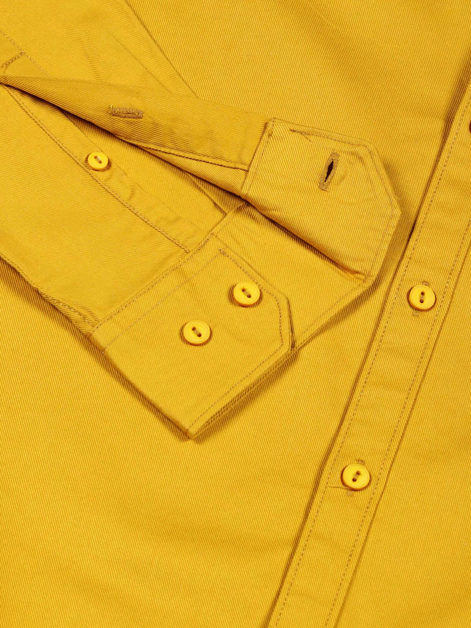 Men Mustard Solid Cotton Shirt