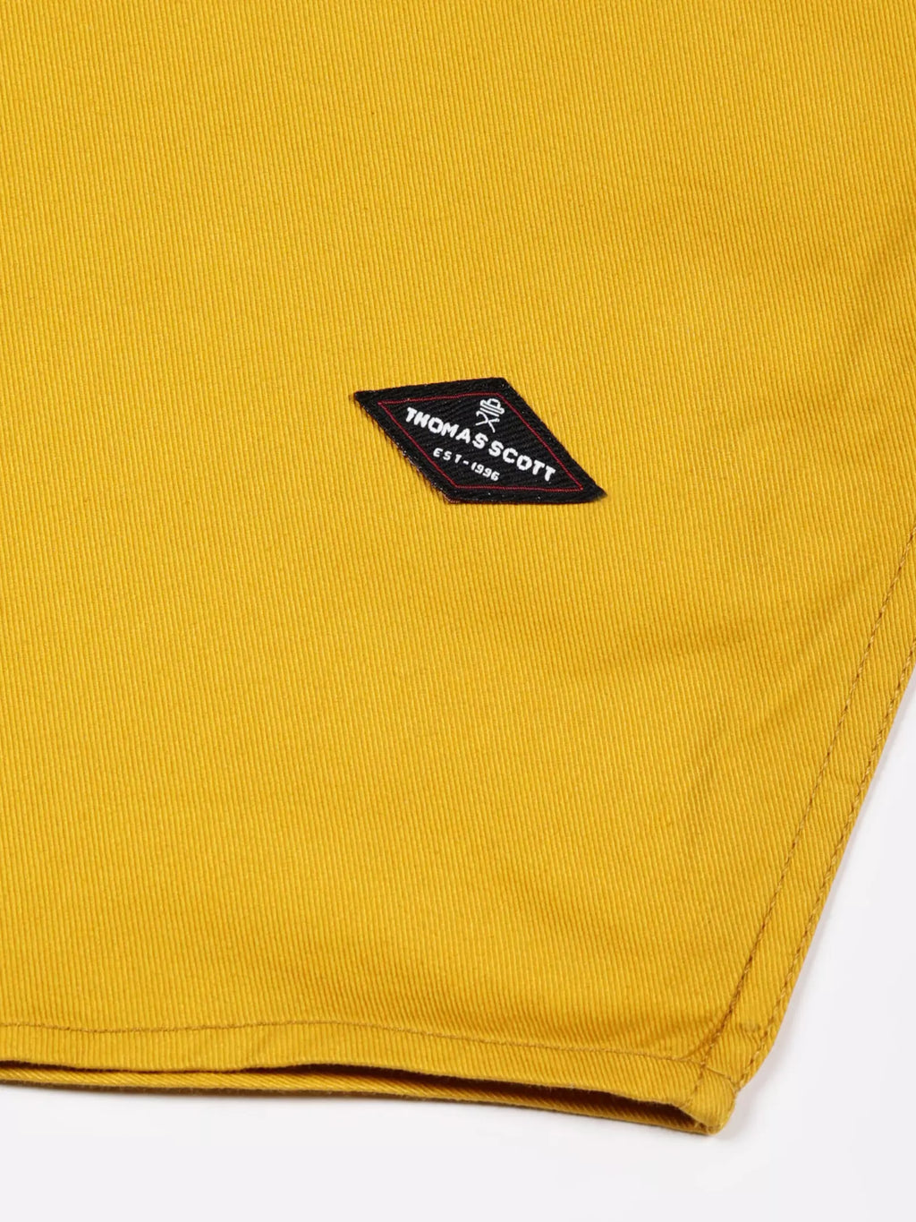 Men Mustard Solid Cotton Shirt