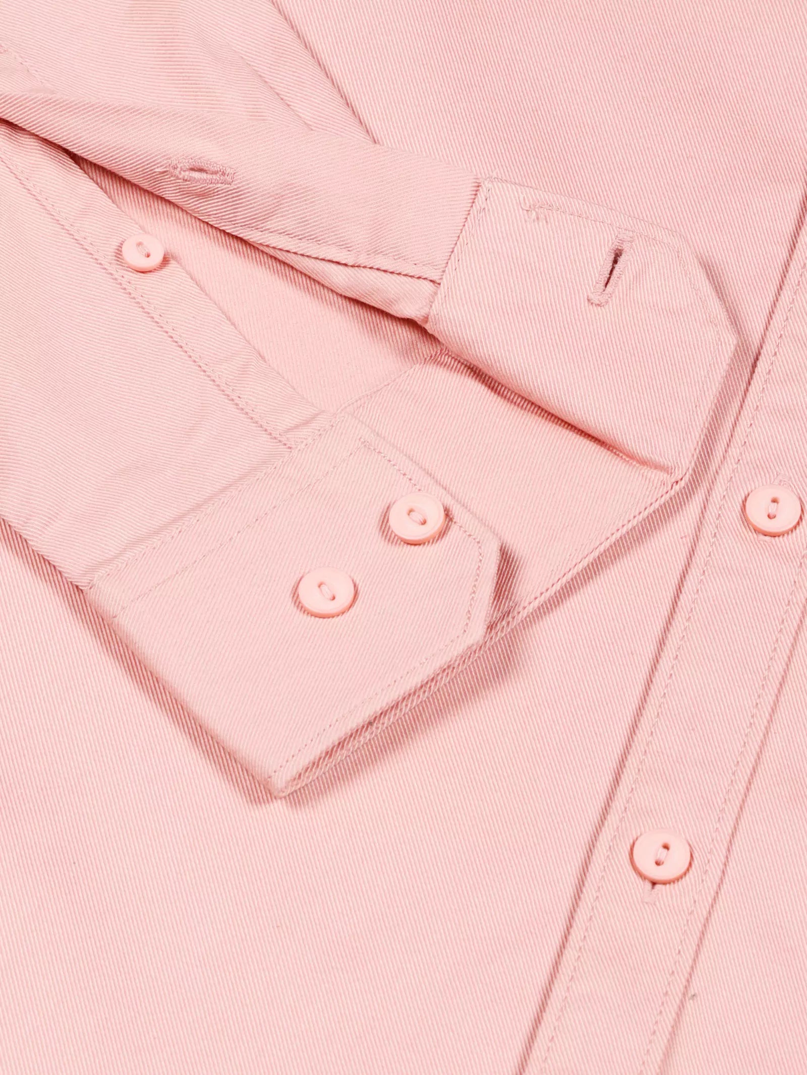 Pink Standard Slim Fit Flannel Weave Pure Cotton Casual Shirt For Men