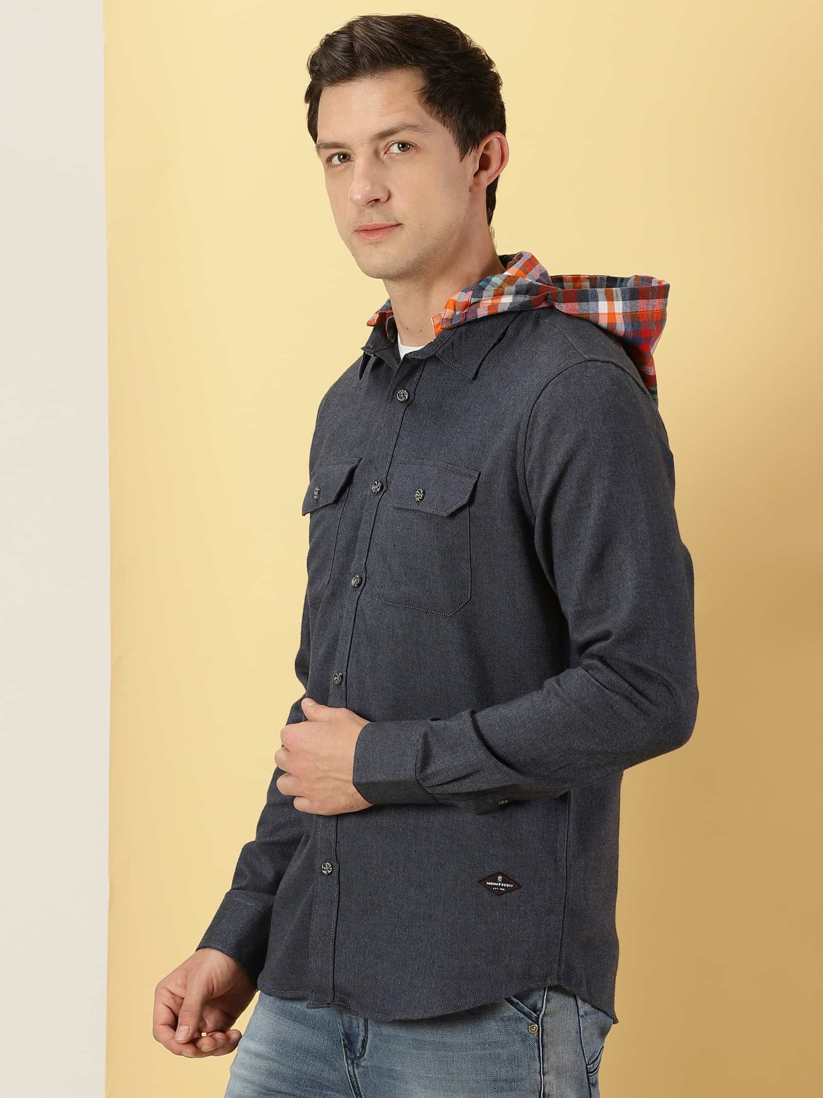 Thomas Scott Men Smart Slim Fit Flannel Casual Shirt