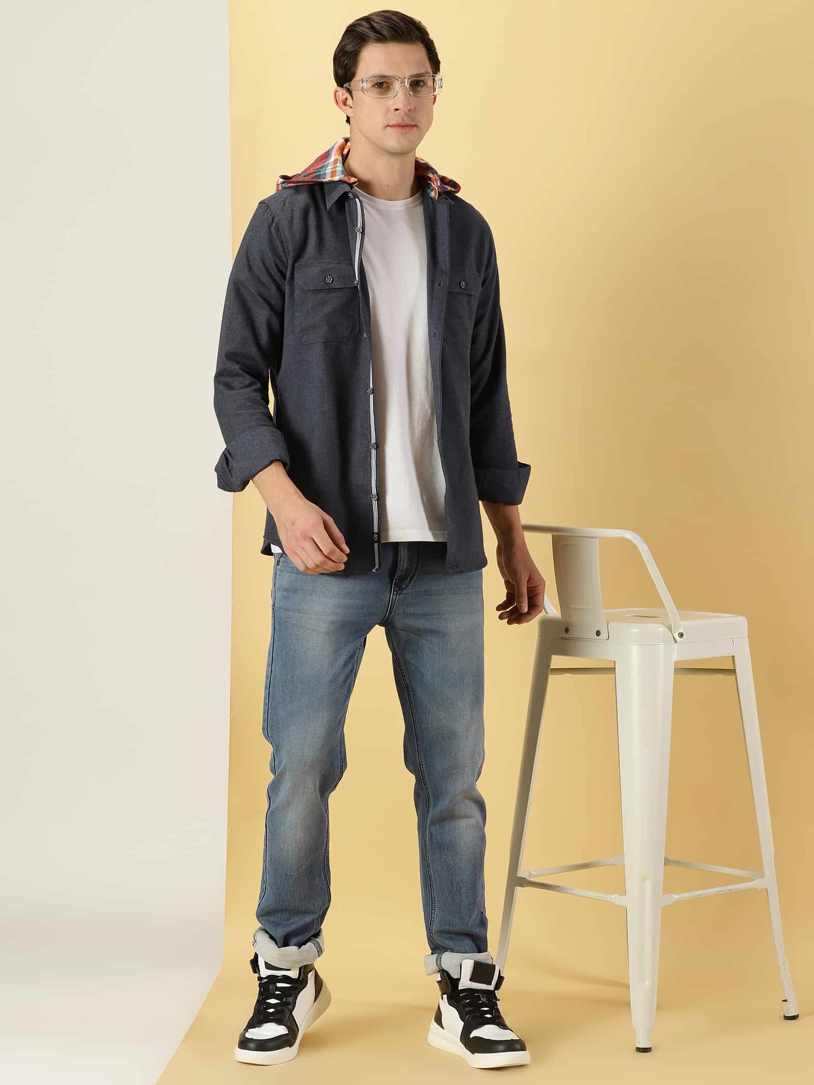 Thomas Scott Men Smart Slim Fit Flannel Casual Shirt