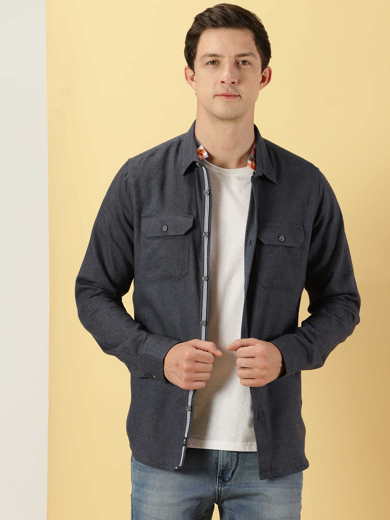 Thomas Scott Men Smart Slim Fit Flannel Casual Shirt