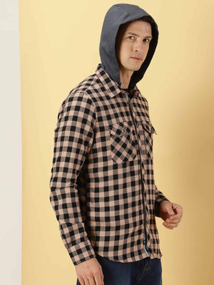 Thomas Scott Men Smart Slim Fit Gingham Checked Flannel Casual Shirt
