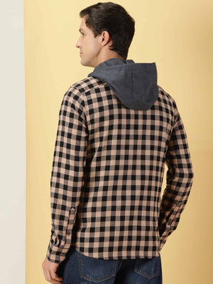 Thomas Scott Men Smart Slim Fit Gingham Checked Flannel Casual Shirt