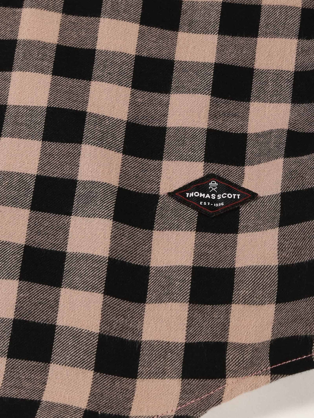 Thomas Scott Men Smart Slim Fit Gingham Checked Flannel Casual Shirt