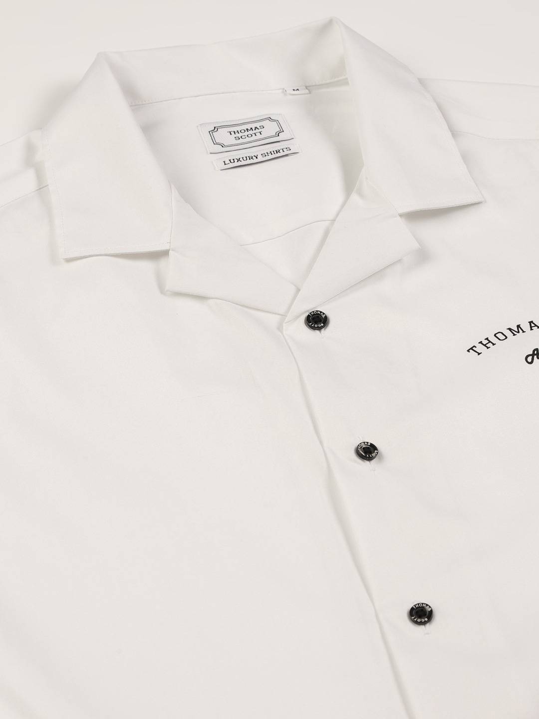 Thomas Scott Men Classic Slim Fit Cuban Collar Cotton Casual Shirt