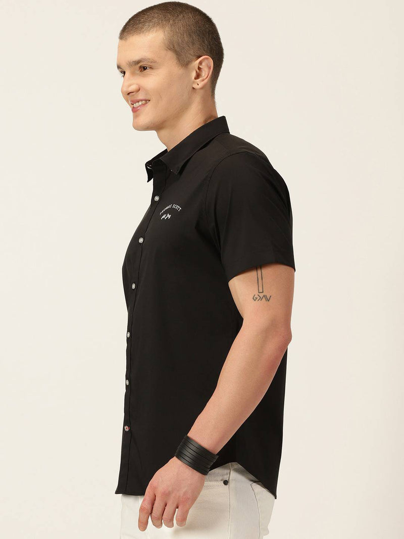 Thomas Scott Men Classic Slim Fit Button-Down Collar Casual Shirt