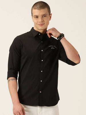 Thomas Scott Men Classic Slim Fit Spread Collar Long Sleeve Casual Shirt