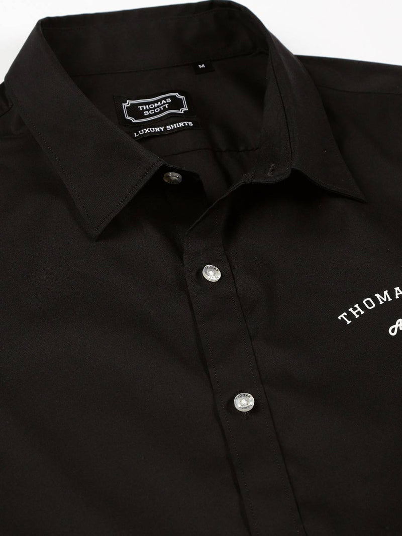 Thomas Scott Men Classic Slim Fit Spread Collar Long Sleeve Casual Shirt