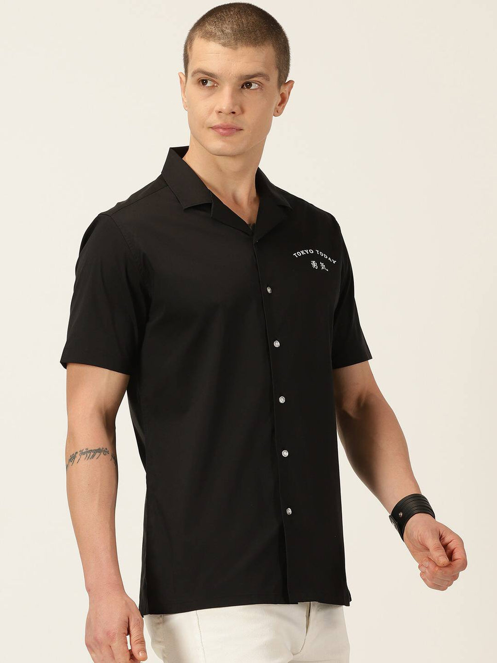 Thomas Scott Men Classic Regular Fit Spread Collar Casual Shirt