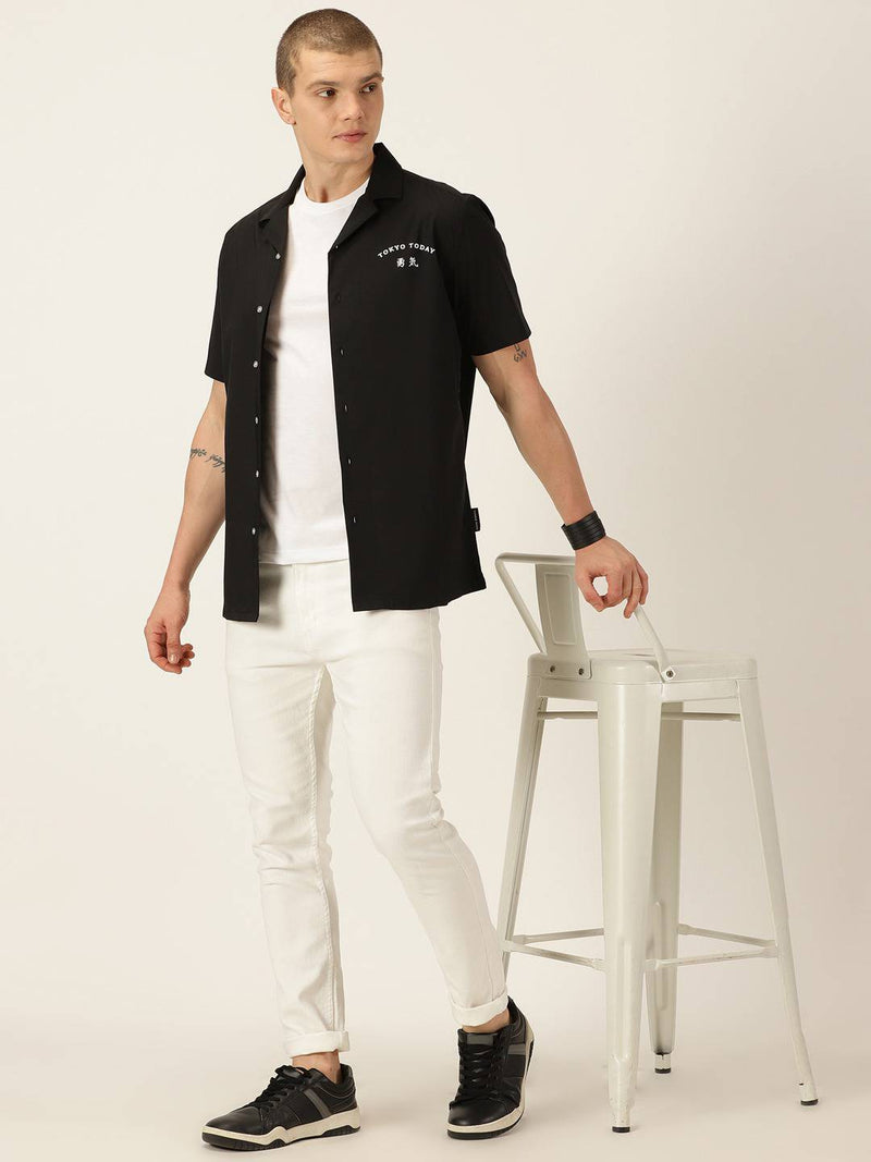 Thomas Scott Men Classic Regular Fit Spread Collar Casual Shirt