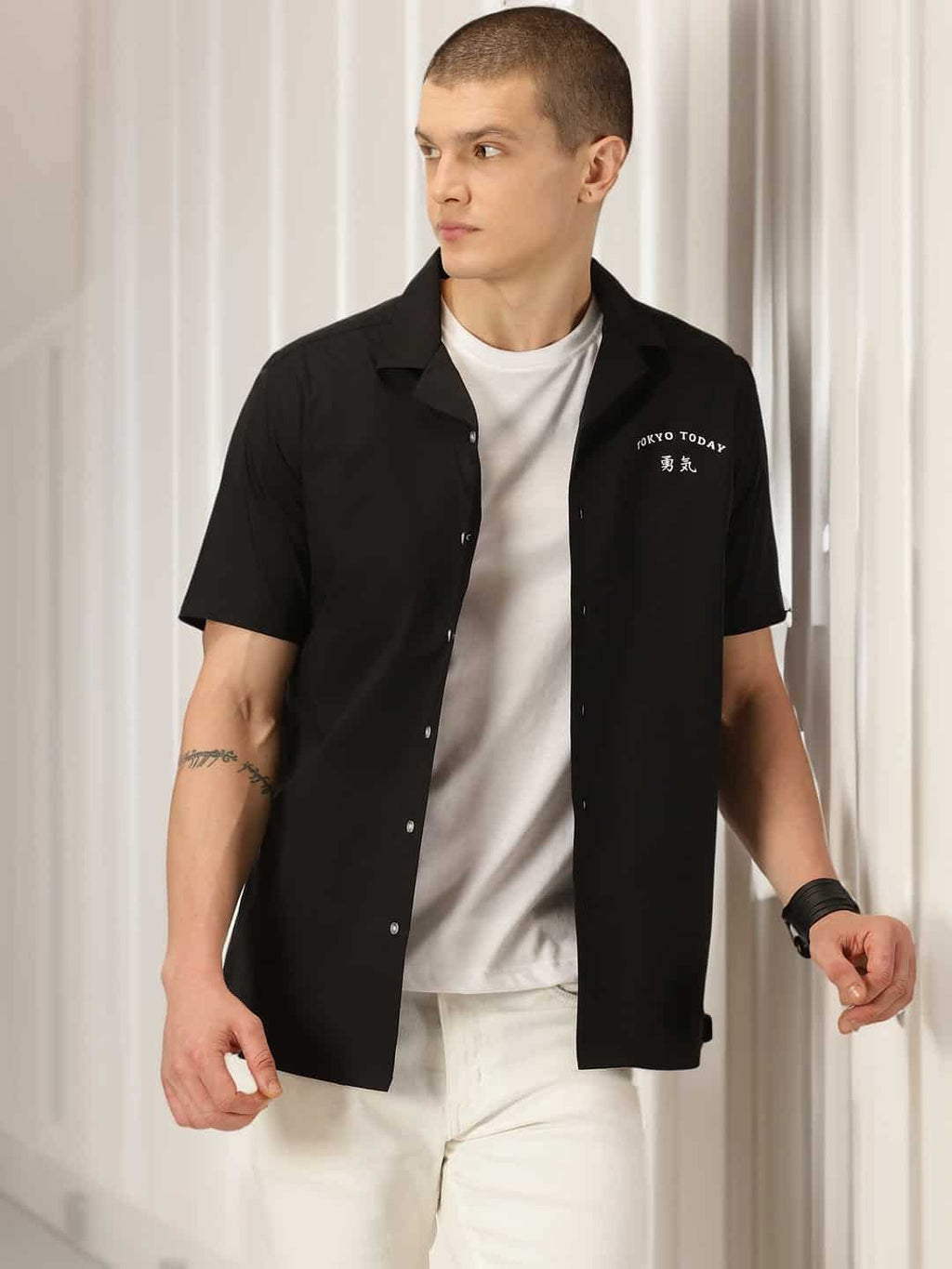 Thomas Scott Men Classic Regular Fit Spread Collar Casual Shirt