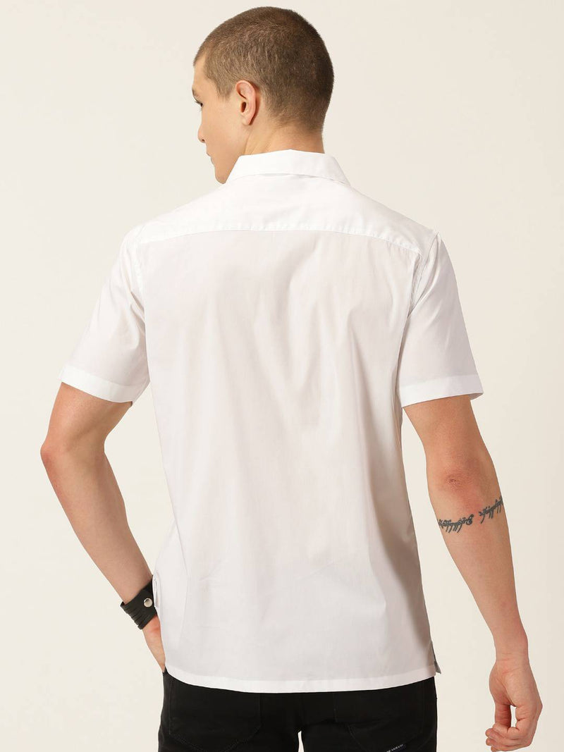 Thomas Scott Men Classic Slim Fit Cuban Collar Cotton Casual Shirt