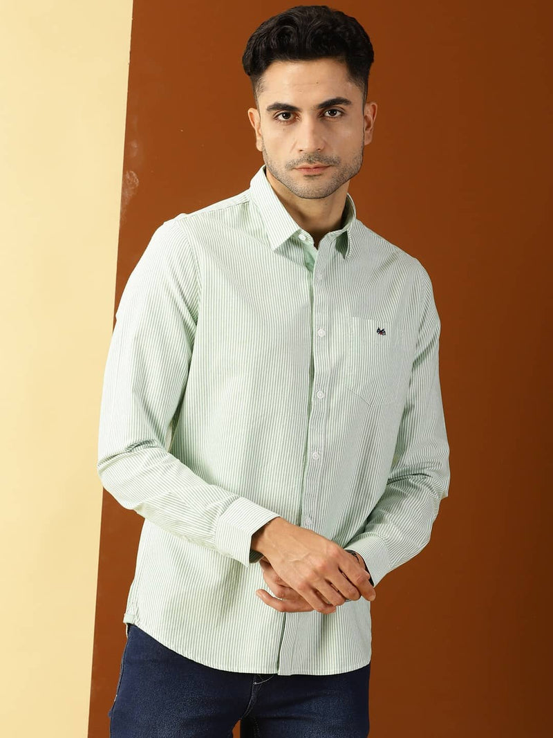 Thomas Scott Men Green Smart Slim Fit Opaque Casual Shirt