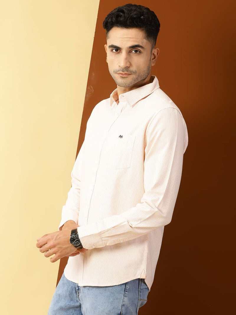 Thomas Scott Men Orange Smart Slim Fit Opaque Casual Shirt