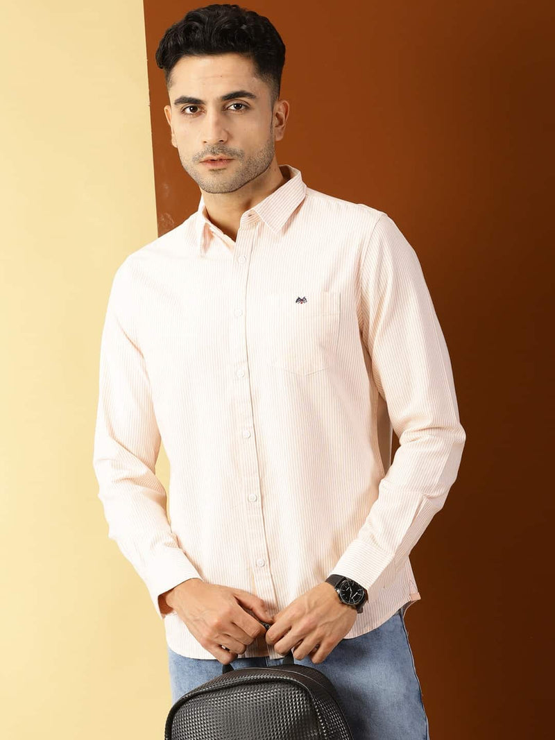 Thomas Scott Men Orange Smart Slim Fit Opaque Casual Shirt