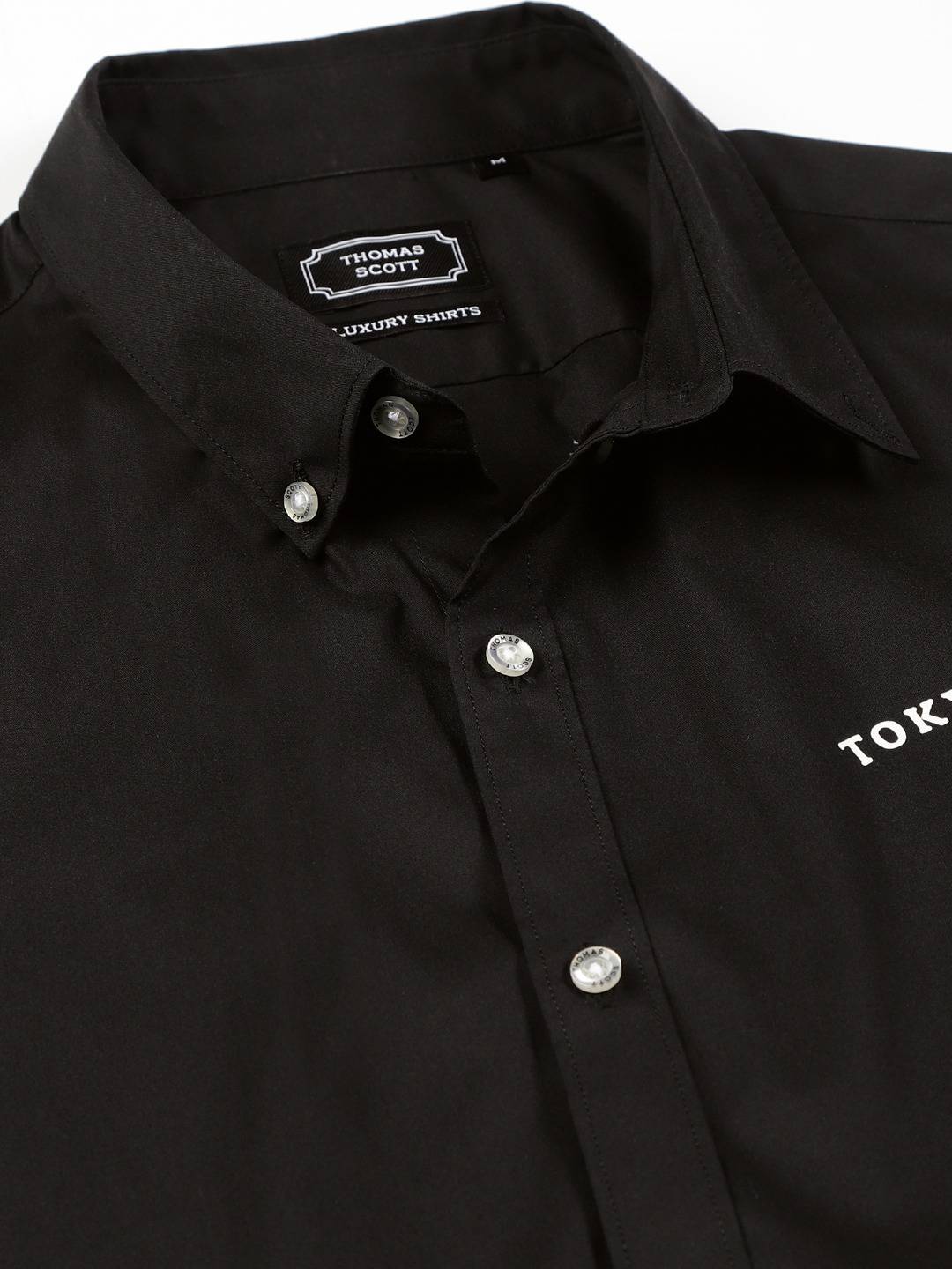 Thomas Scott Men Classic Slim Fit Button-Down Collar Casual Shirt