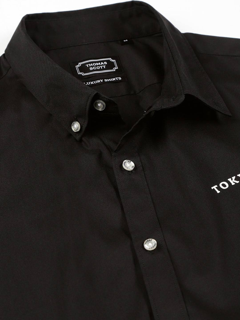Thomas Scott Men Classic Slim Fit Button-Down Collar Casual Shirt