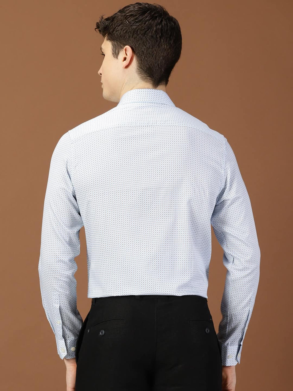 Thomas Scott Men Classic Slim Fit Micro Ditsy Printed Cotton Formal Shirt