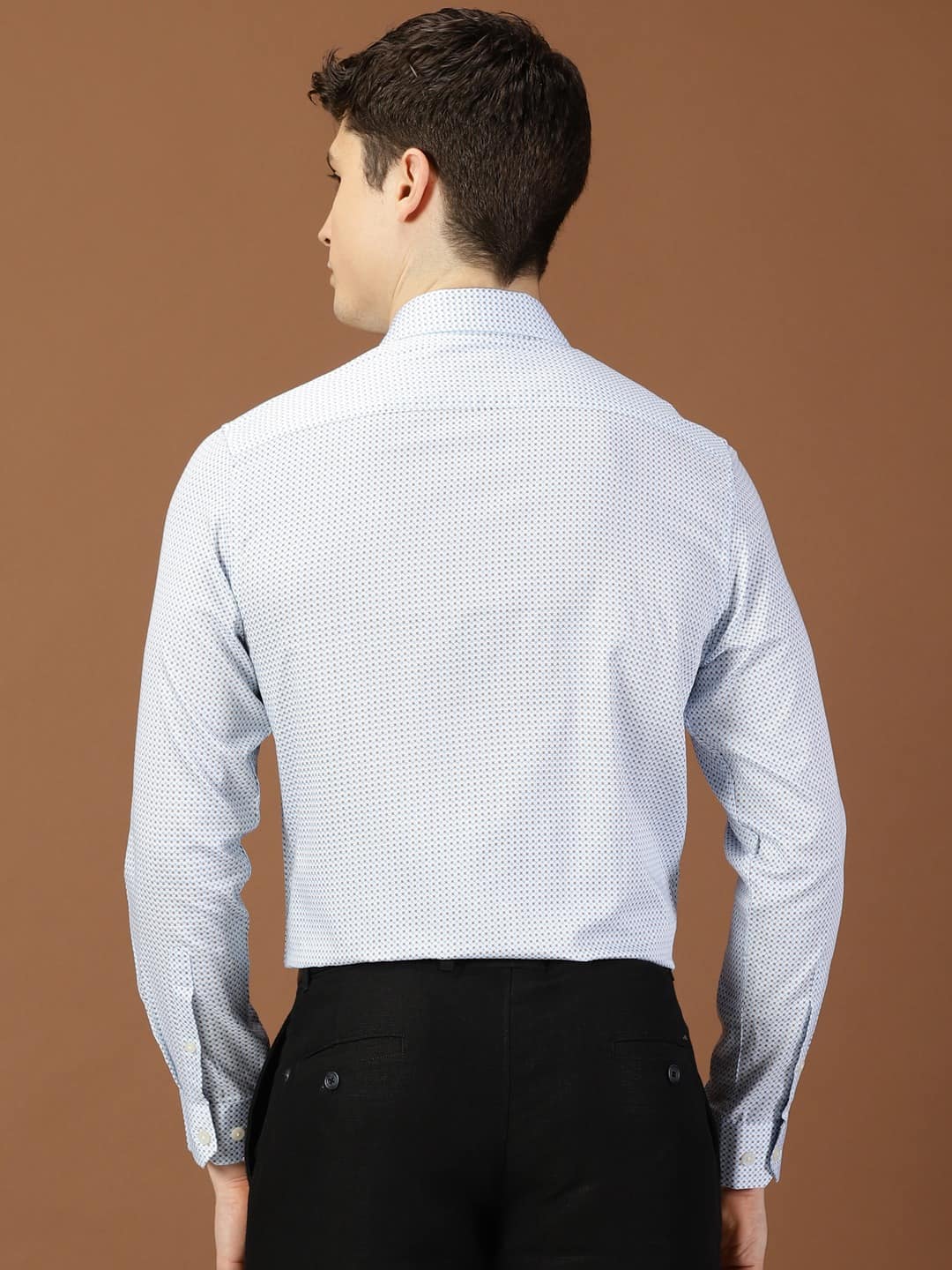 Thomas Scott Men Classic Slim Fit Micro Ditsy Printed Cotton Formal Shirt