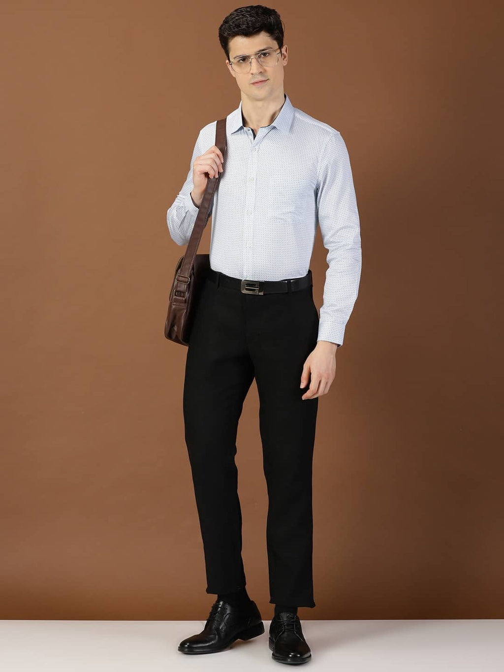 Thomas Scott Men Classic Slim Fit Micro Ditsy Printed Cotton Formal Shirt