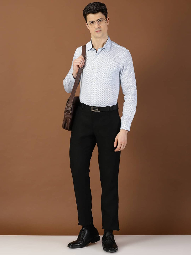 Thomas Scott Men Classic Slim Fit Micro Ditsy Printed Cotton Formal Shirt