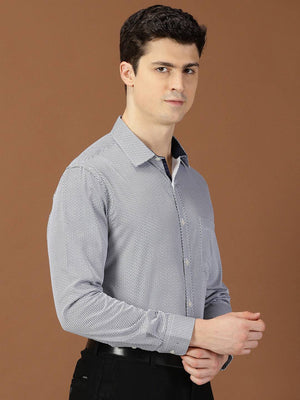 Thomas Scott Men Classic Slim Fit Micro Ditsy Printed Cotton Formal Shirt