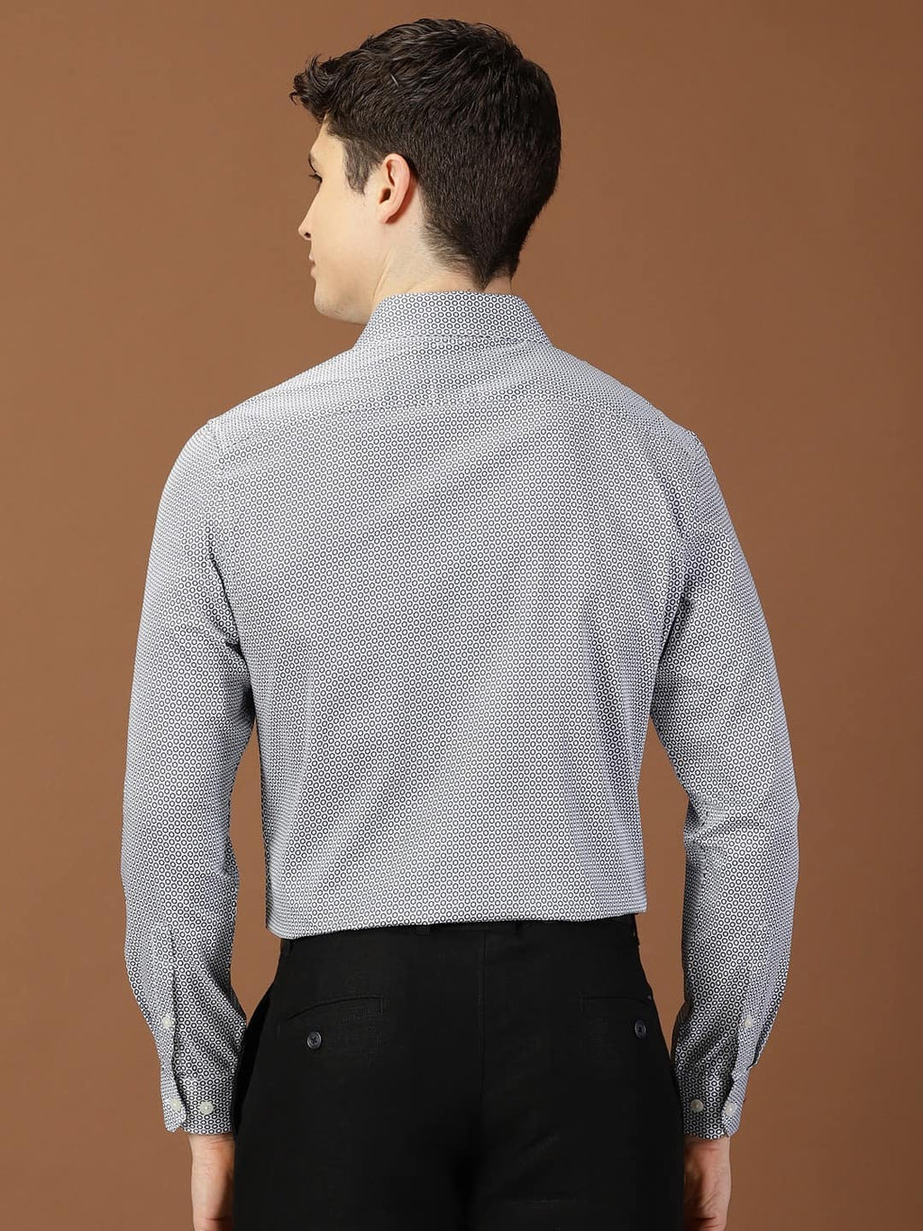 Thomas Scott Men Classic Slim Fit Micro Ditsy Printed Cotton Formal Shirt
