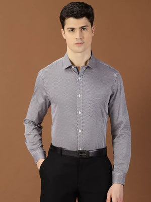 Thomas Scott Men Classic Slim Fit Micro Ditsy Printed Cotton Formal Shirt