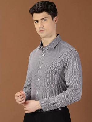 Thomas Scott Men Classic Slim Fit Micro Ditsy Printed Cotton Formal Shirt