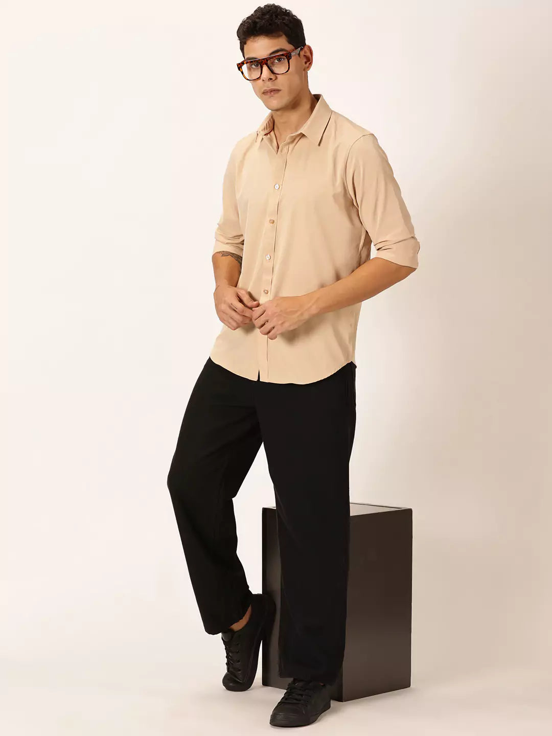 Thomas Scott Men Premium Slim Fit Long Sleeves Casual Shirt