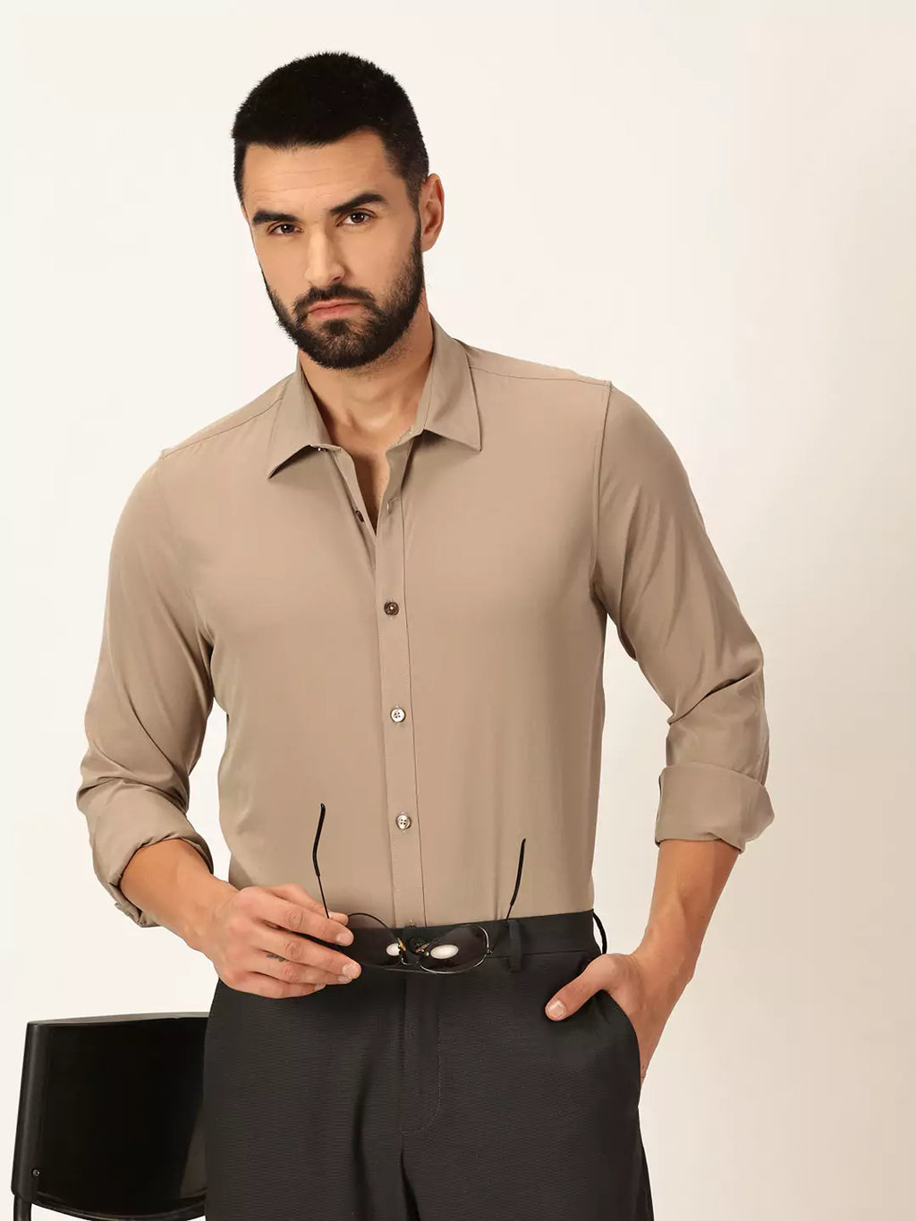 Thomas Scott Men Premium Slim Fit Long Sleeves Casual Shirt