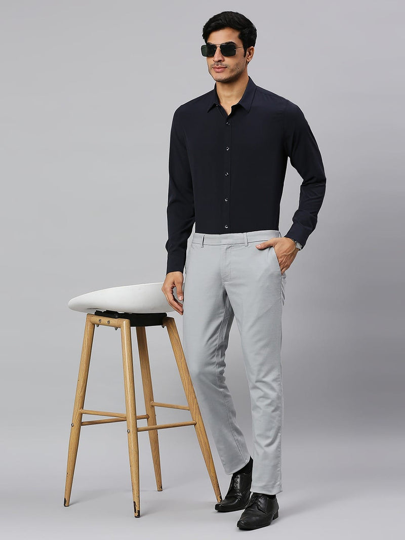 Thomas Scott Men Classic Slim Fit 4 Way Stretch Spread Collar Casual Shirt