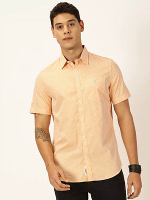 Thomas Scott Men Standard Slim Fit Checked Pure Cotton Casual Shirt